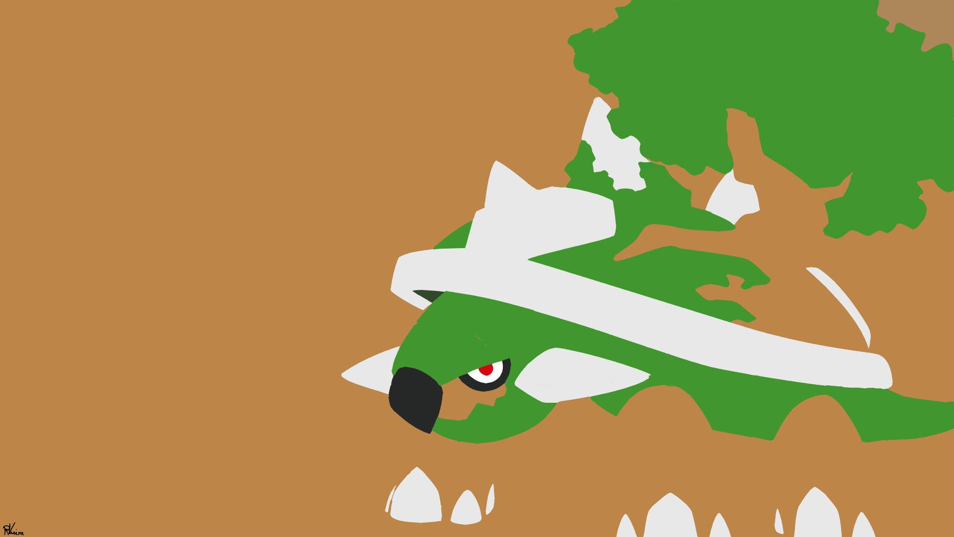 Torterra, brown, minimalist, Full HD Desktop Wallpaper