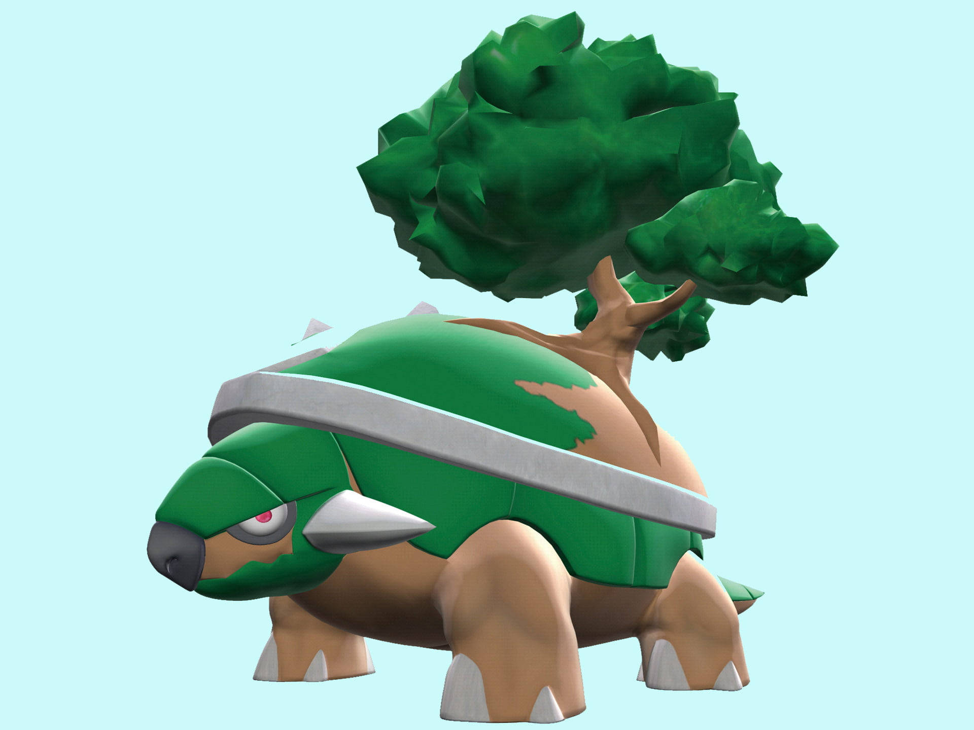 Torterra, 3D-rendered, tree turtle, Full HD Desktop Wallpaper