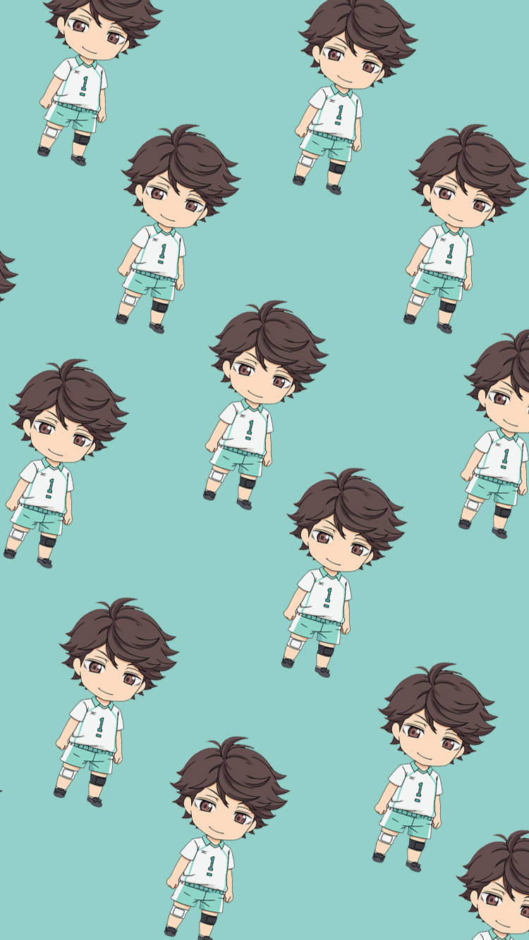 Toru Oikawa, chibi anime boy, volleyball uniform, HD Phone Wallpaper
