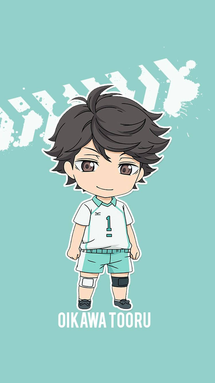 Toru Oikawa, chibi anime character, volleyball uniform, HD Phone Wallpaper
