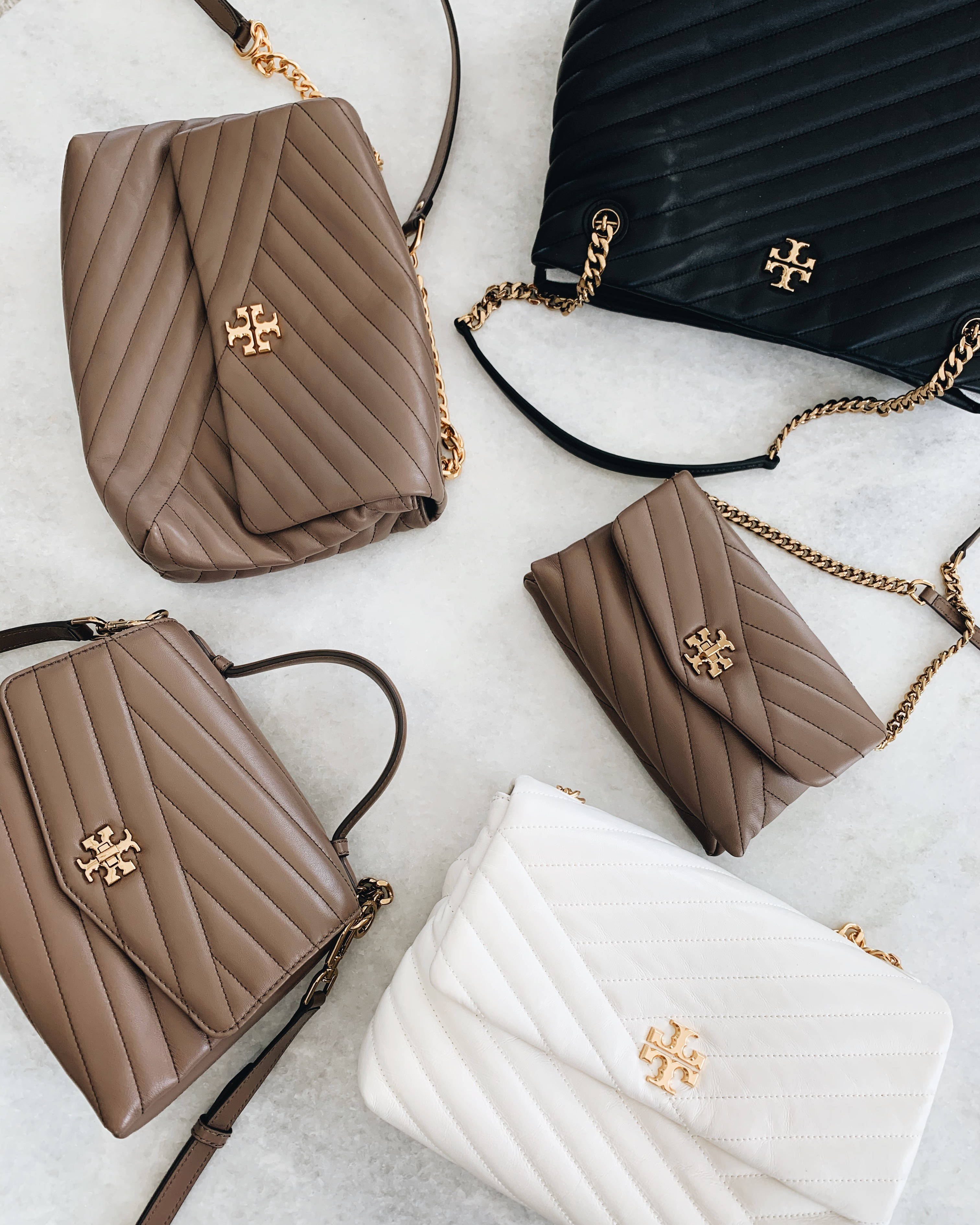 Tory Burch, quilted handbags, beige, 2K Phone Wallpaper
