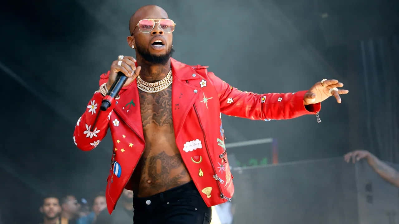Tory Lanez, red floral jacket, pink sunglasses, HD Desktop Wallpaper