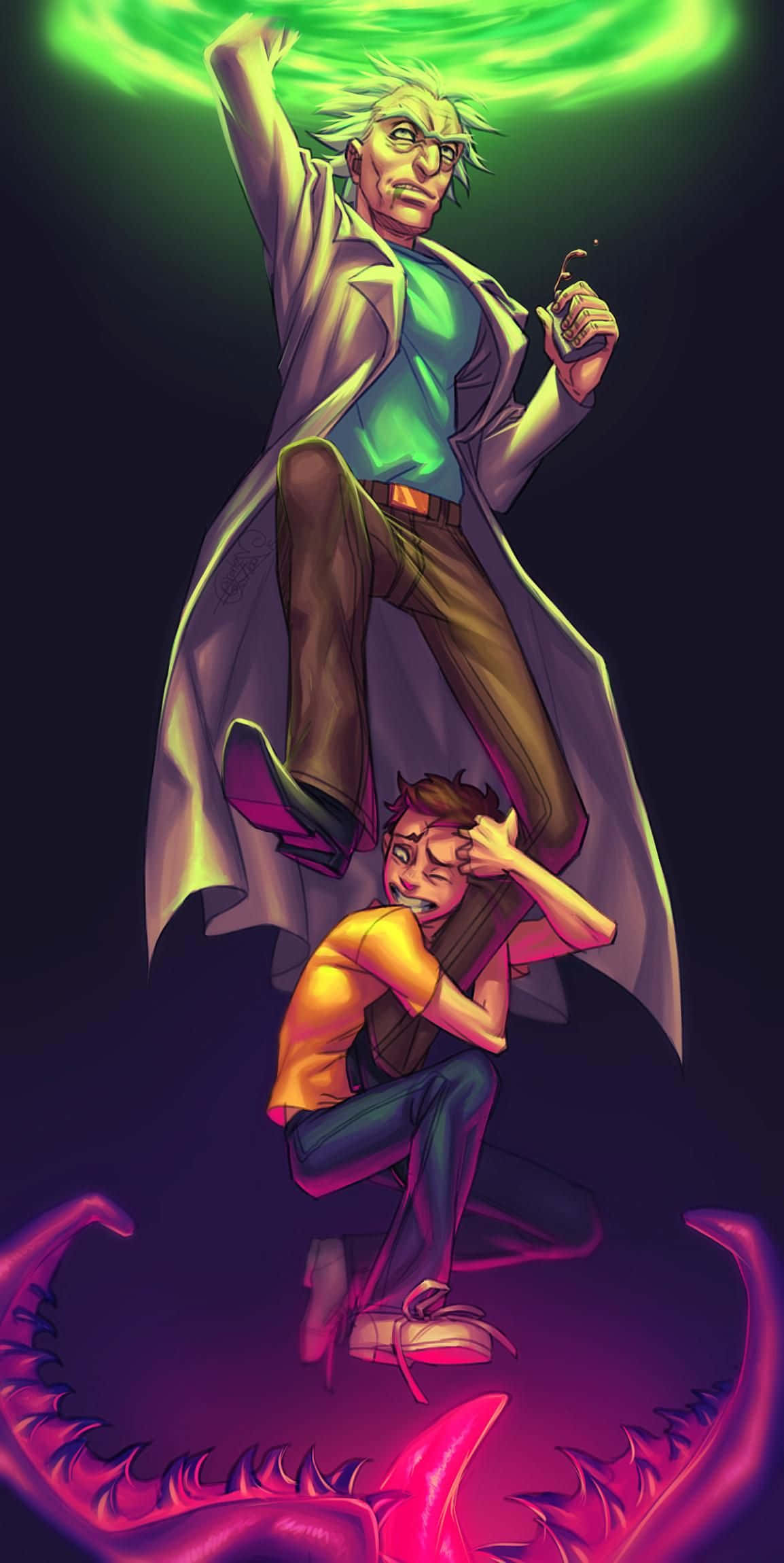 Total Rickall, scientist, lab coat, Full HD Phone Wallpaper