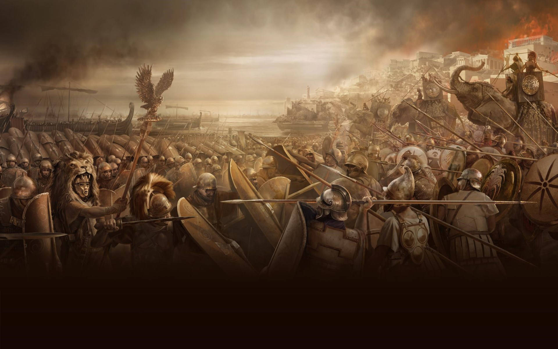 Total War Attila, massive war, ancient army, Full HD Desktop Wallpaper