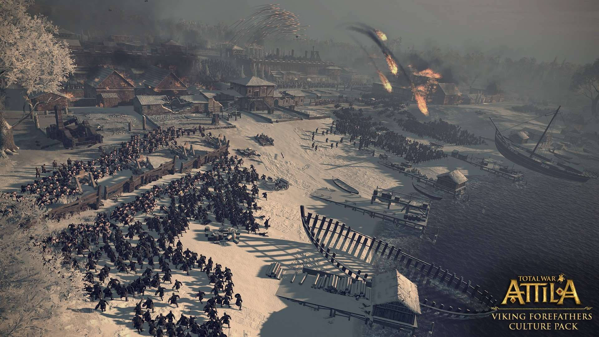 Total War Attila, Viking village, beachfront, Full HD Desktop Wallpaper