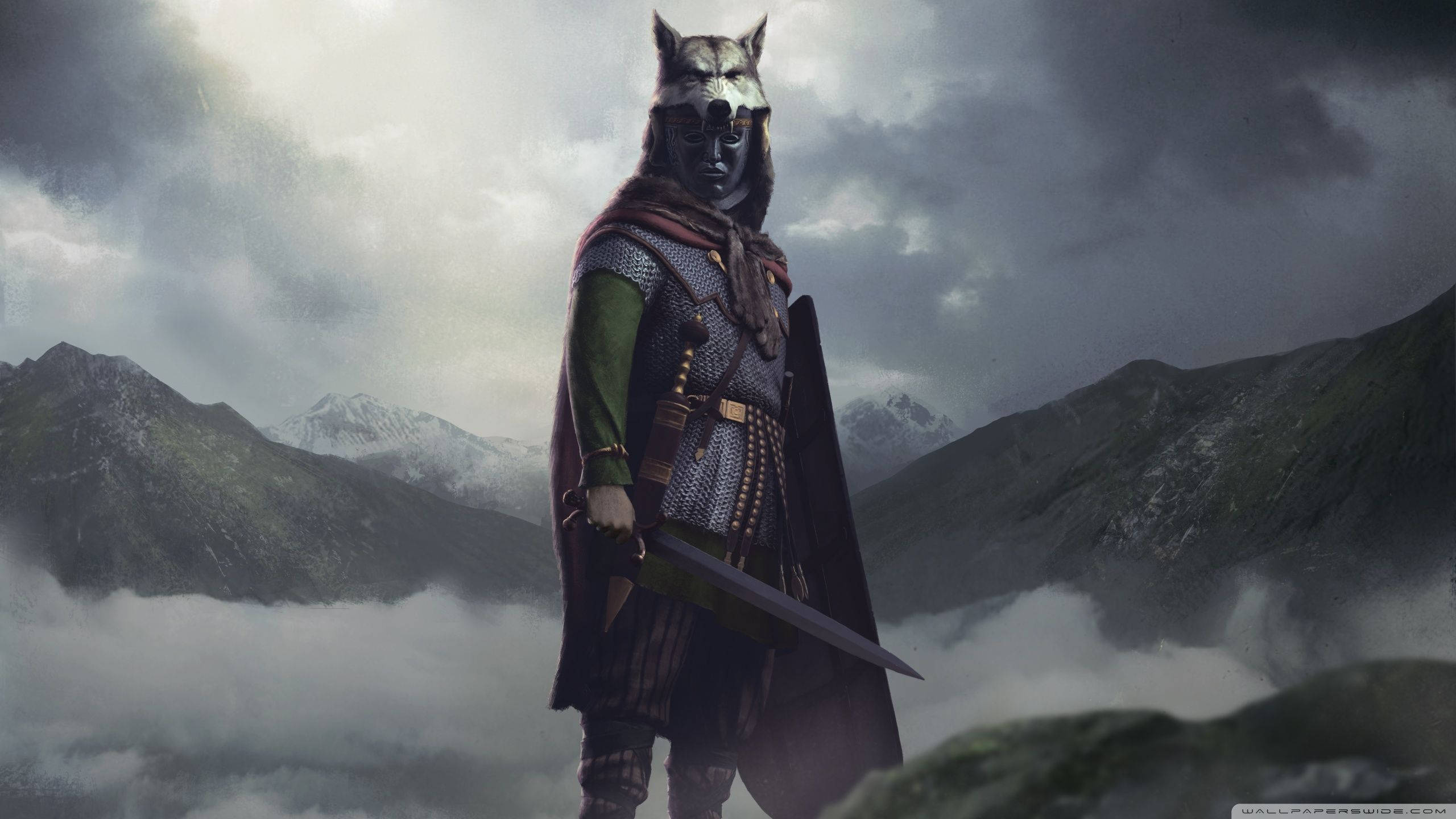 Total War Attila, wolf warrior, chainmail, 2K Desktop Wallpaper