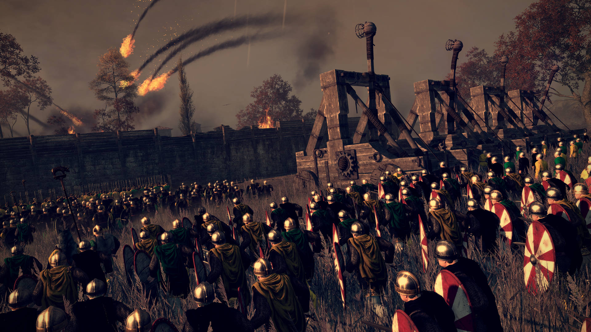 Total War Attila, catapults, medieval soldiers, Full HD Desktop Wallpaper