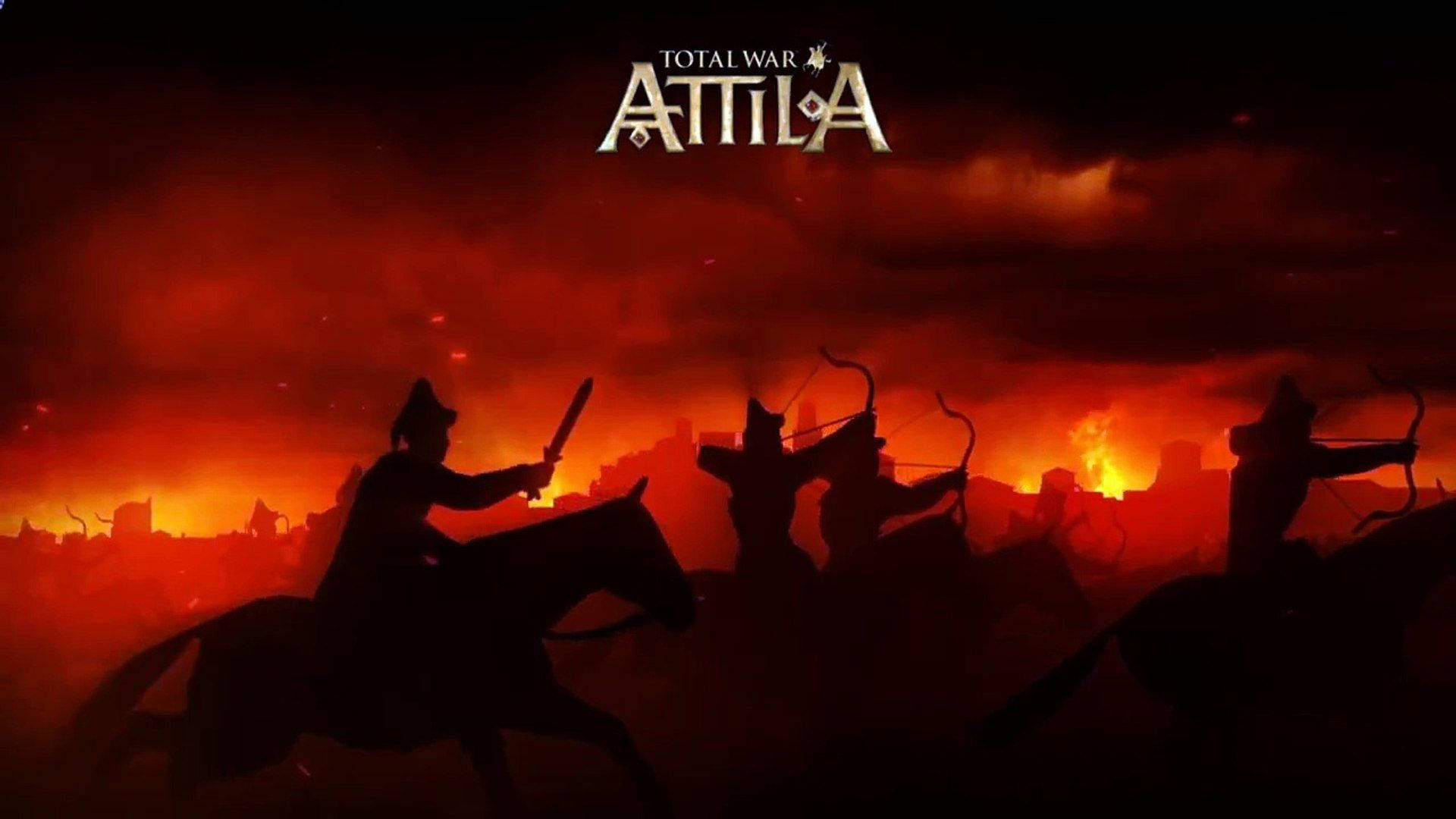 Total War Attila, scorched battlefield, fiery orange and red burning city skyline, Full HD Desktop Wallpaper