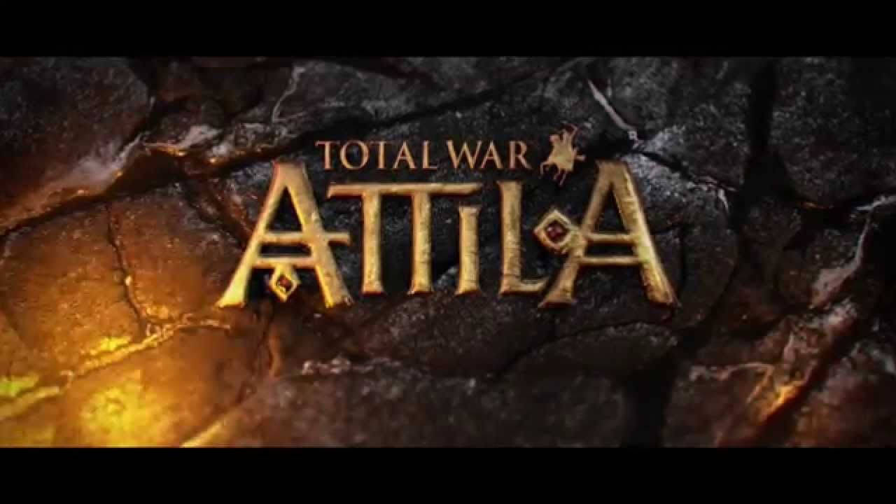 Total War Attila, gold letters, cracked dark stone, HD Desktop Wallpaper