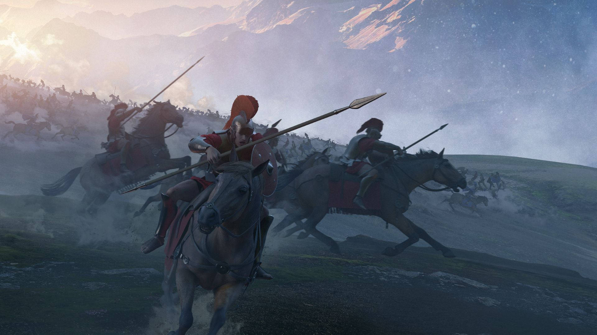 Total War Attila, gladiators, horses, Full HD Desktop Wallpaper