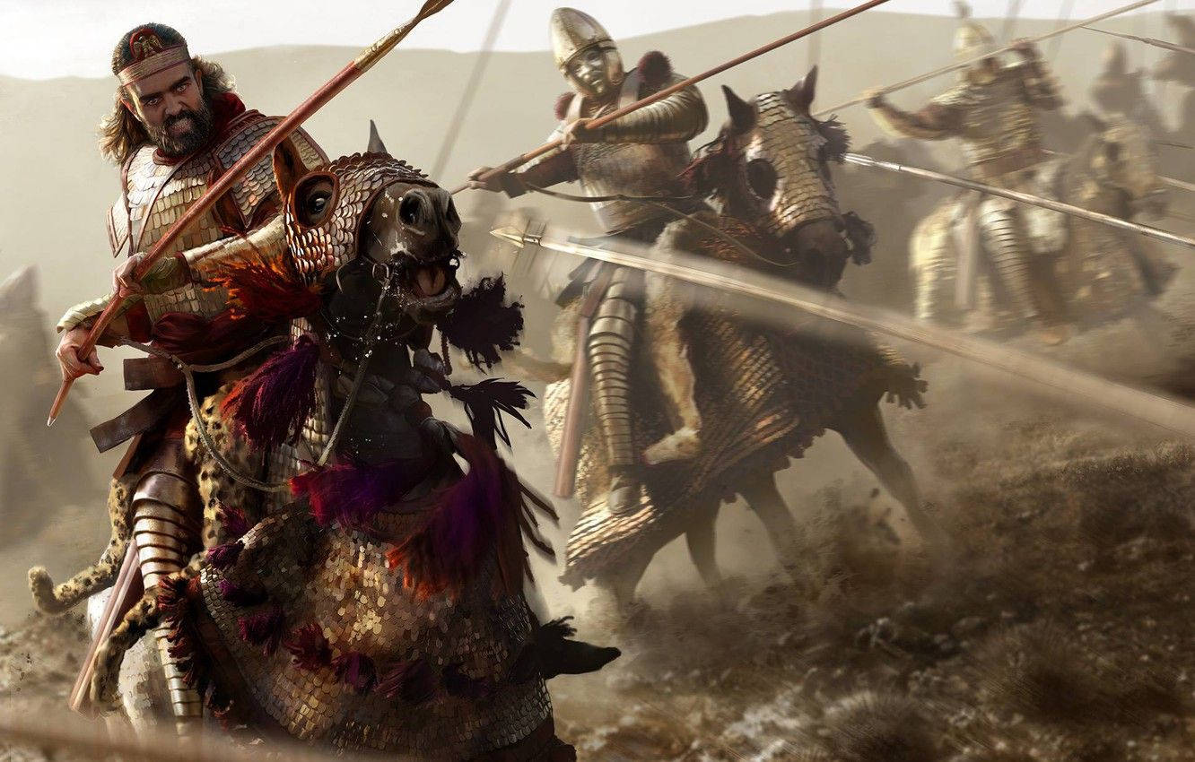 Total War Attila, armored horses, warriors in ornate armor, HD Desktop Wallpaper
