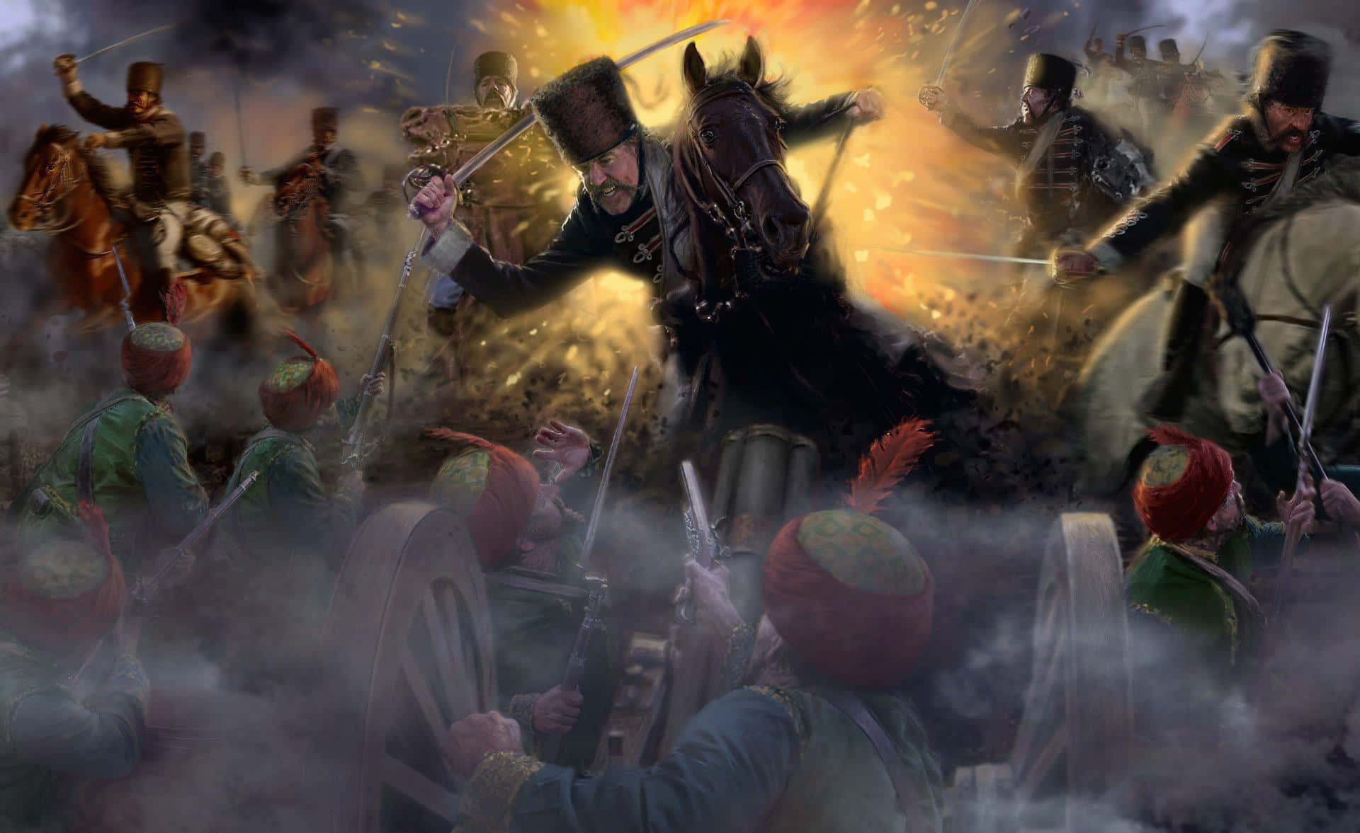 Attila Total War, cavalry soldiers, dark uniforms, Full HD Desktop Wallpaper