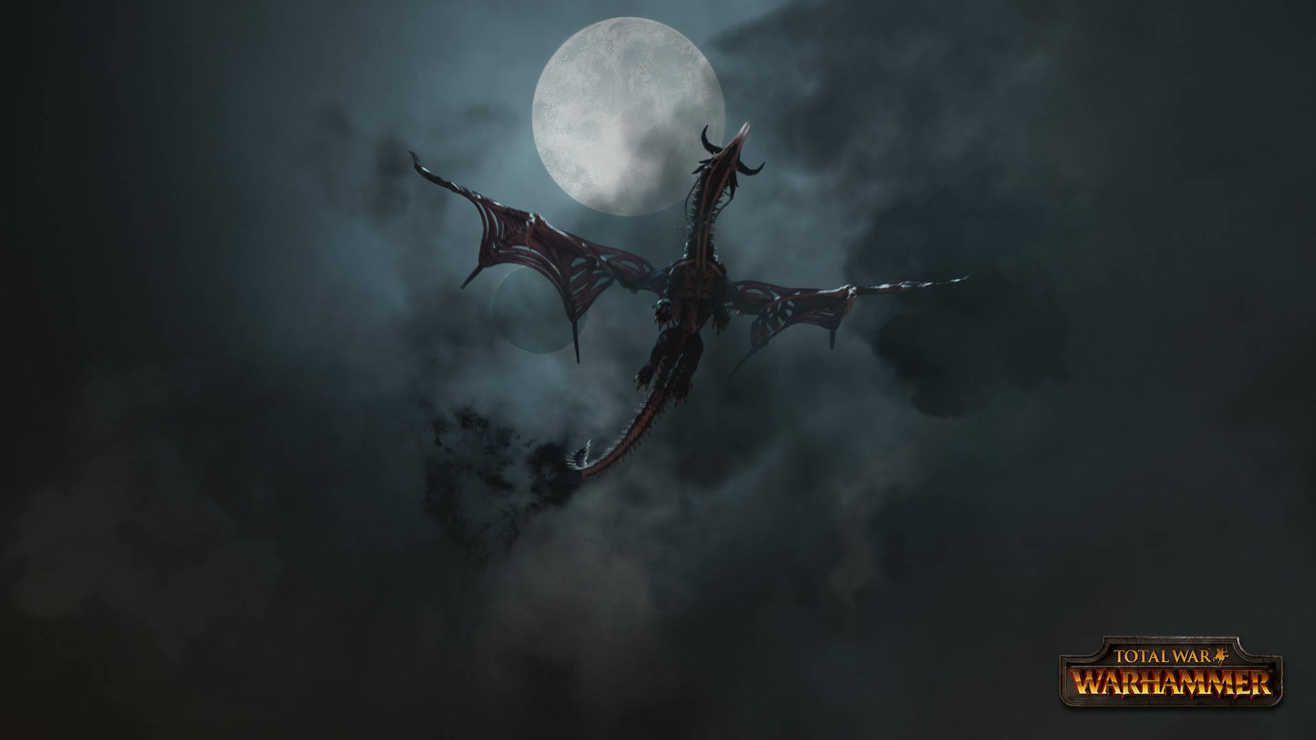 dragon, night, stormy clouds, Full HD Desktop Wallpaper