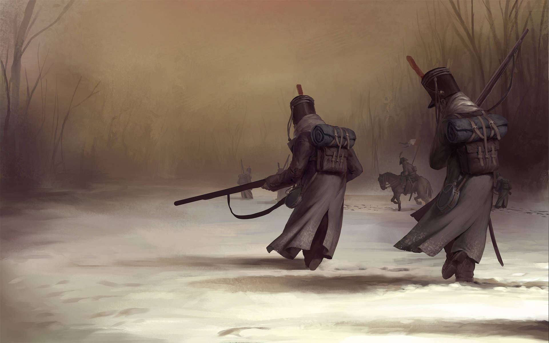 Total War Warhammer 2, hooded cloaks, snowy forest, Full HD Desktop Wallpaper