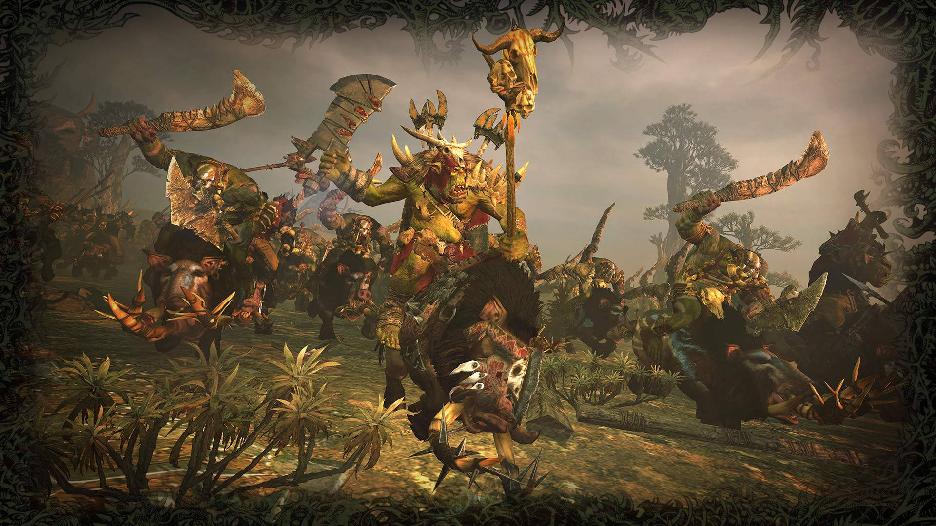 Total War Warhammer 2, orc warriors, spiked armor, Full HD Desktop Wallpaper