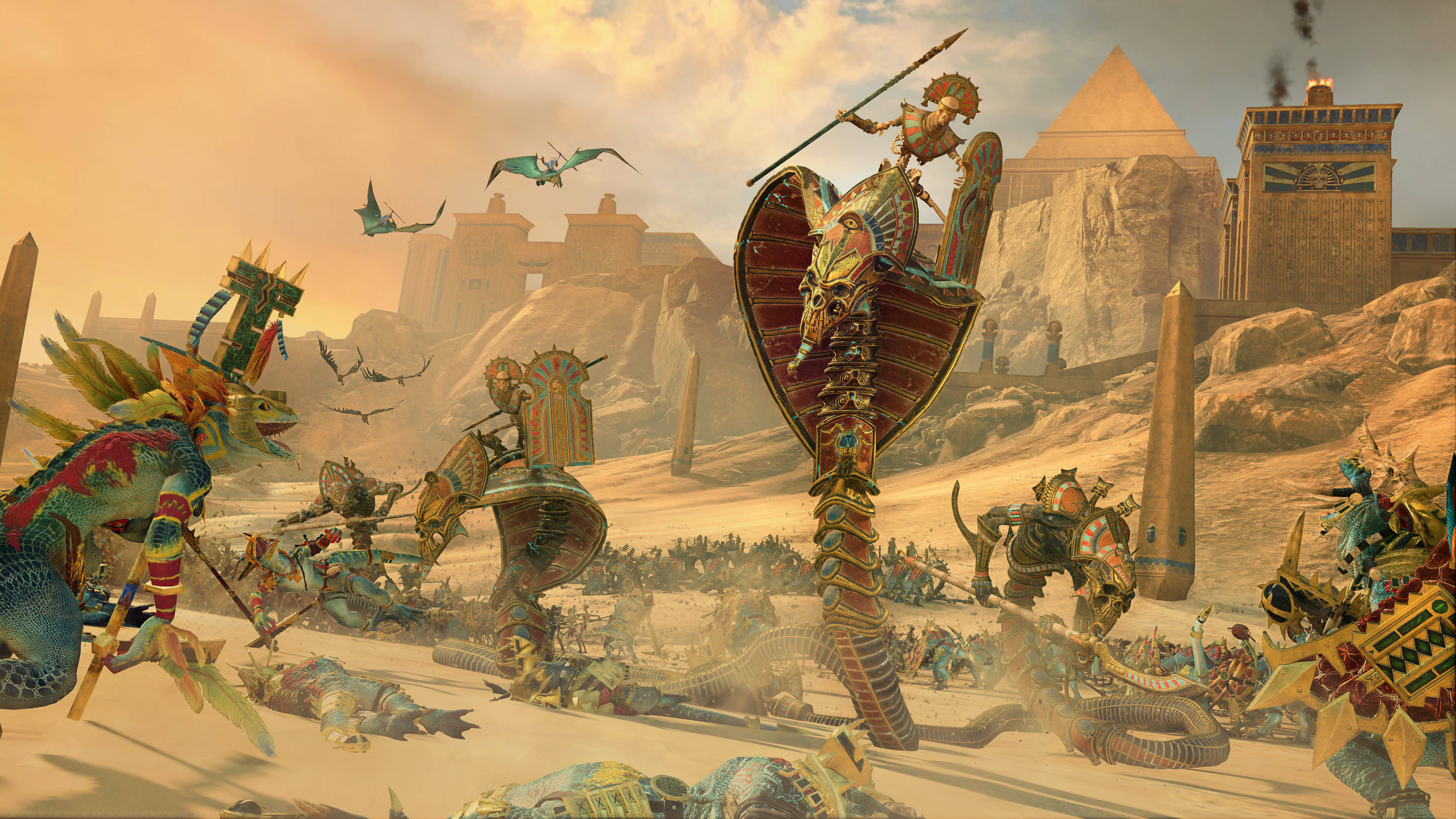 Total War Warhammer 2, ancient war, desert battlefield, 4K Desktop Wallpaper