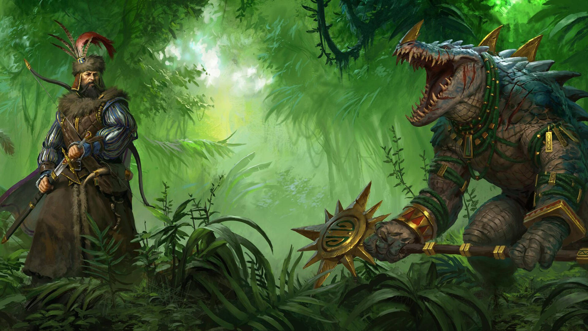 Total War Warhammer 2, beast, bearded warrior, Full HD Desktop Wallpaper