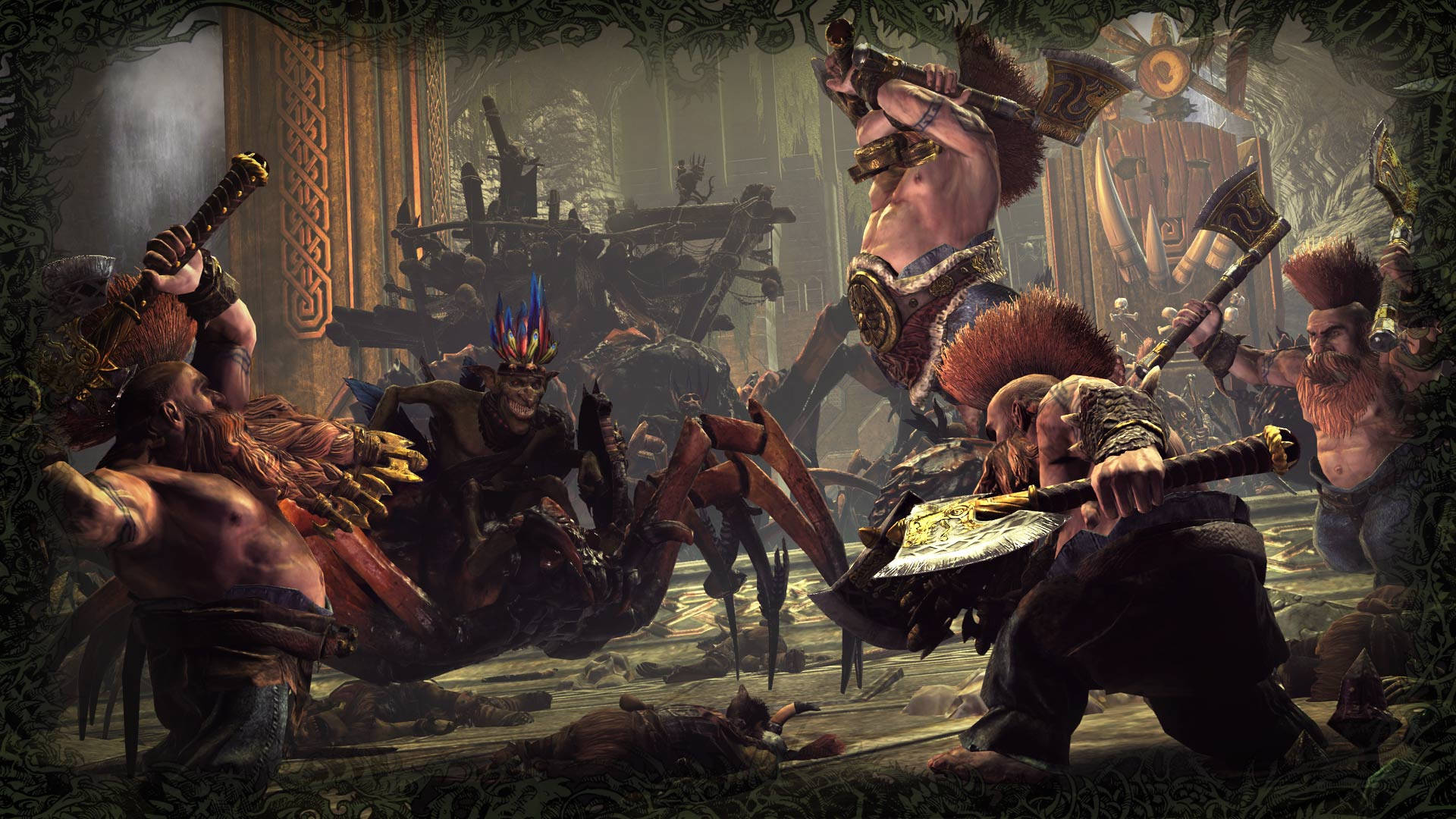 Total War: Warhammer 2, muscular warriors, axes, Full HD Desktop Wallpaper