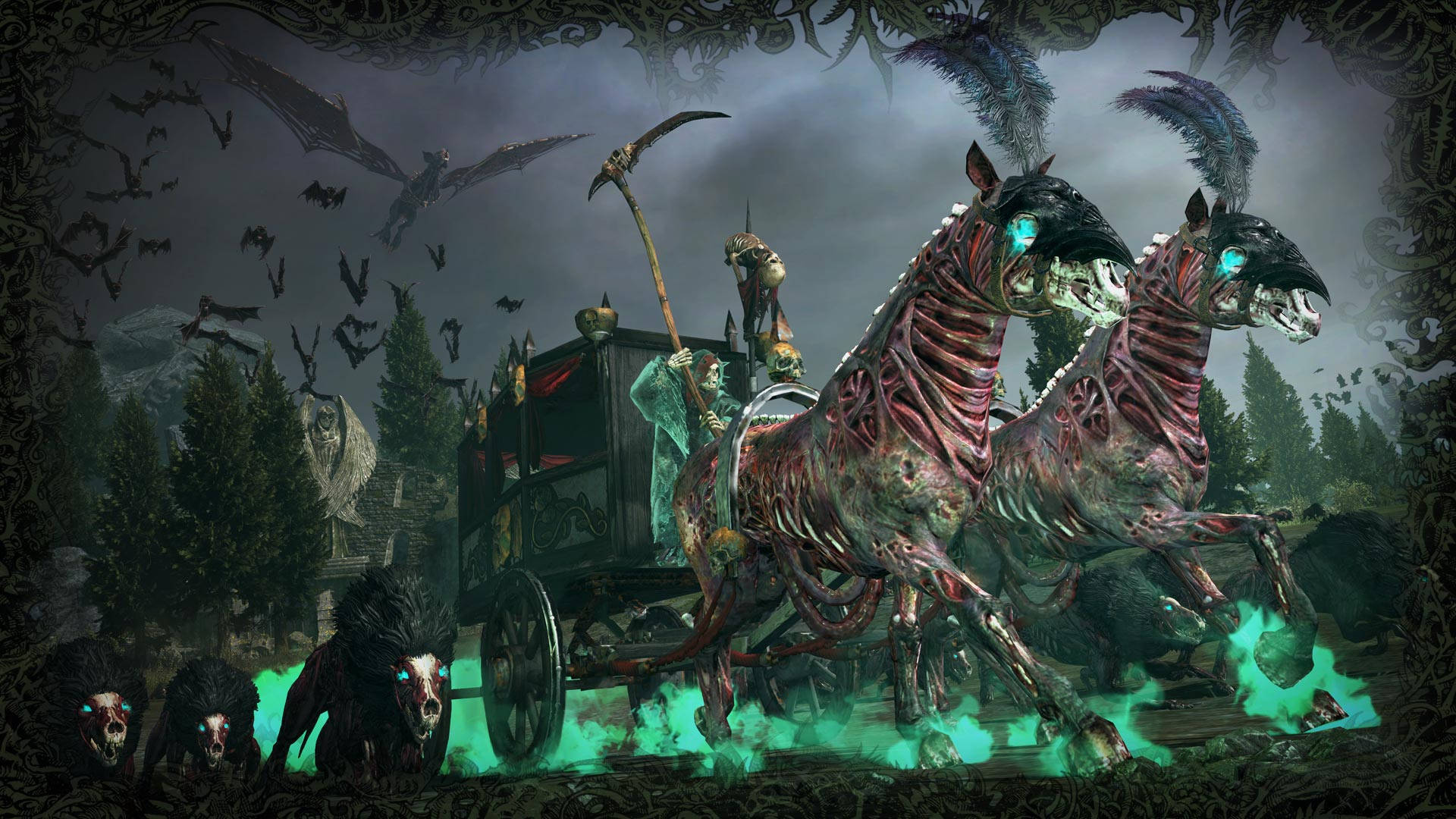 Total War Warhammer 2, grim reaper, green robe, Full HD Desktop Wallpaper