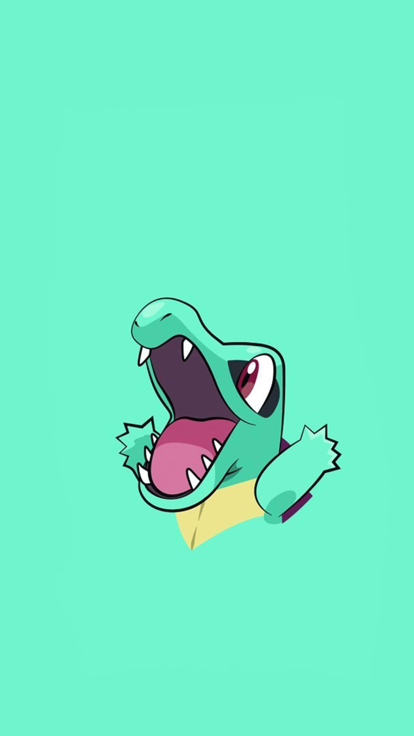 Totodile, bright teal, mint green, 2K Phone Wallpaper