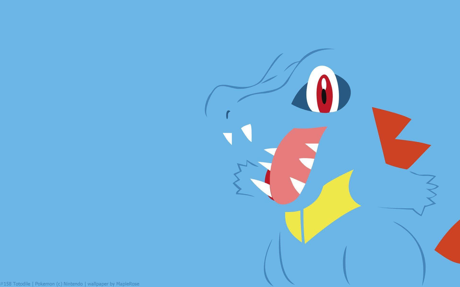 Totodile, blue, red eyes, Full HD Desktop Wallpaper