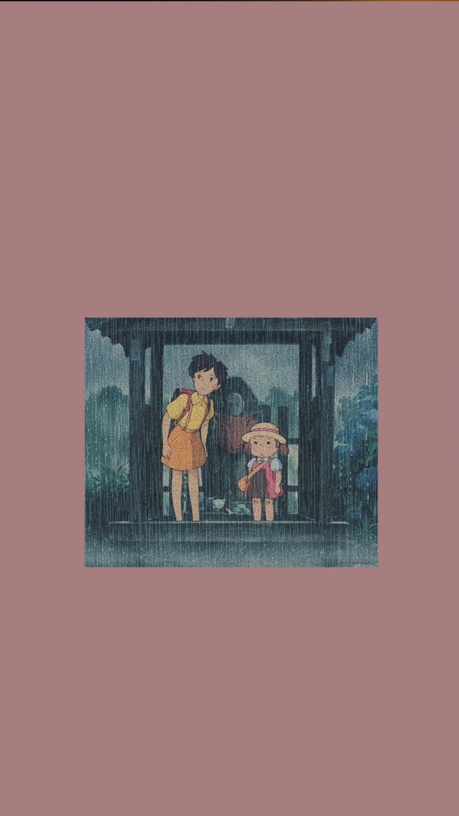Totoro Aesthetic, covered porch, rain, HD Phone Wallpaper