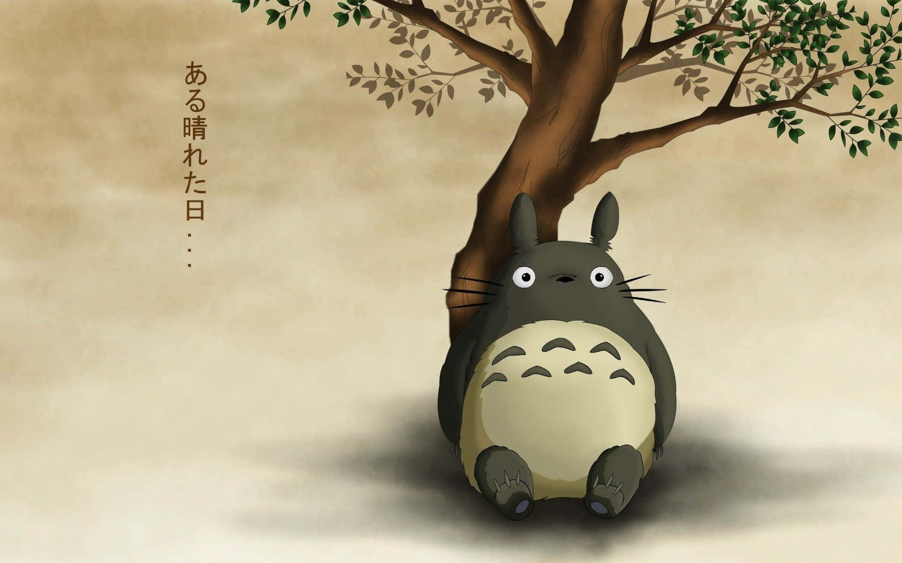 Totoro, tree, green leaves, HD Desktop Wallpaper