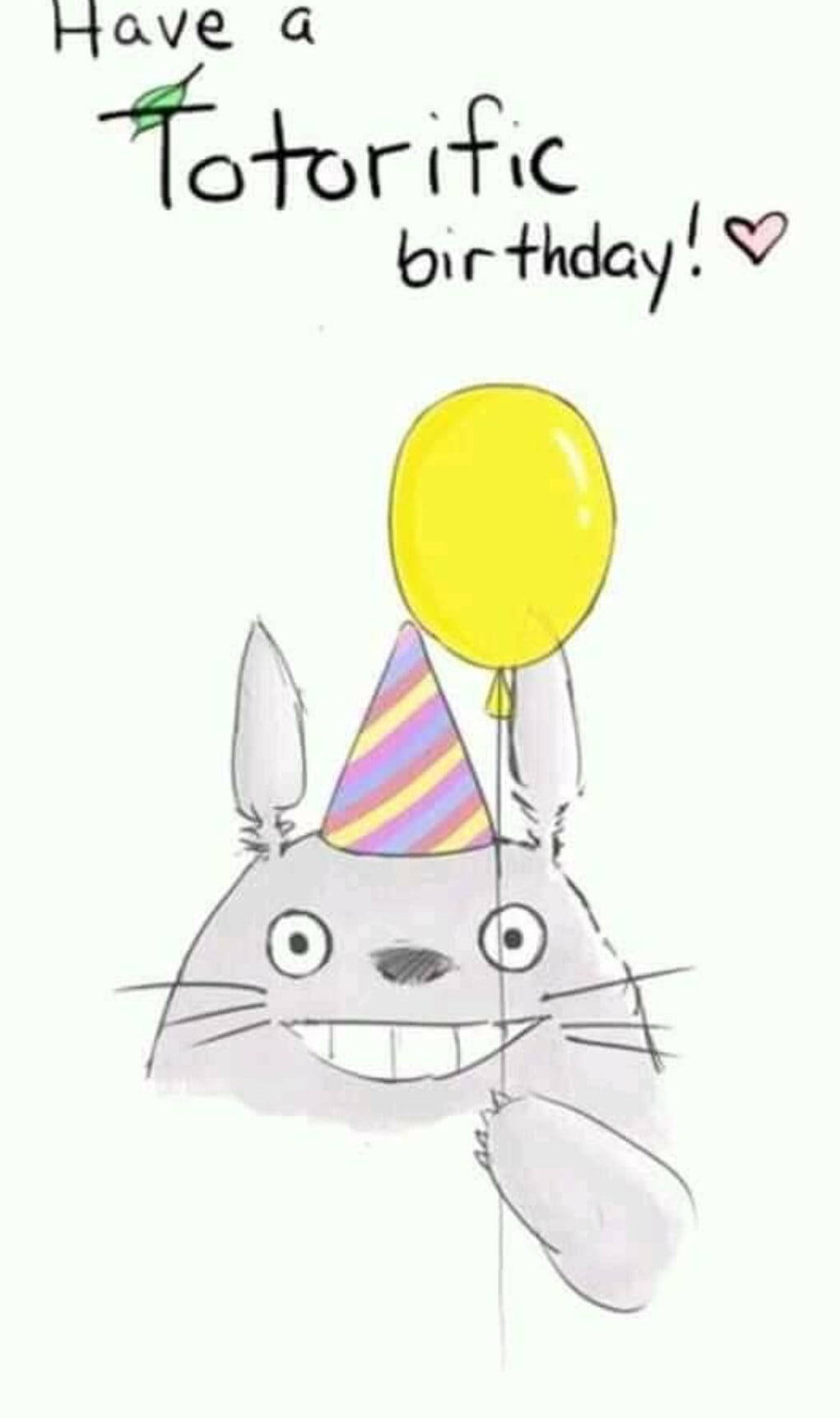 Totoro, yellow balloon, striped party hat, HD Phone Wallpaper
