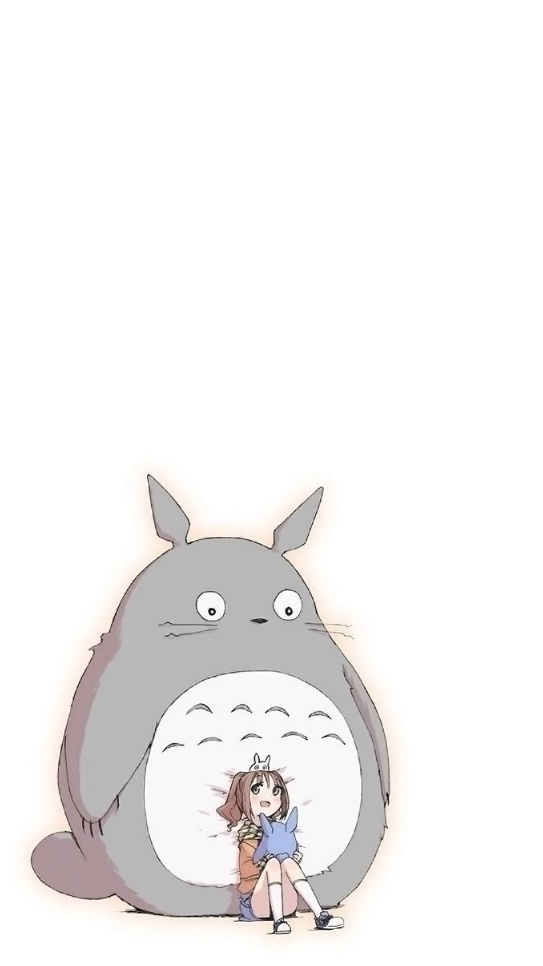 Totoro, blue cat, brown hair, Full HD Phone Wallpaper