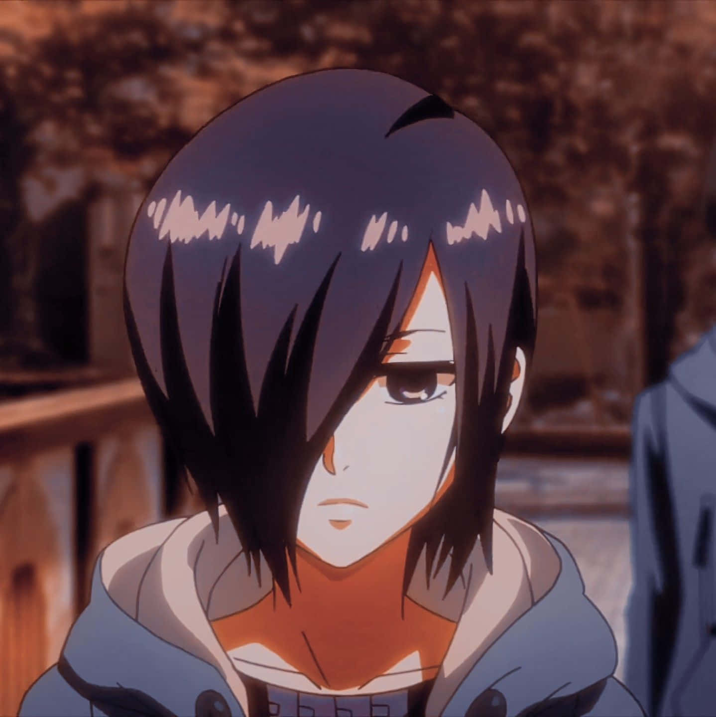 Touka Kirishima, dark hair, serious expression, HD Phone Wallpaper