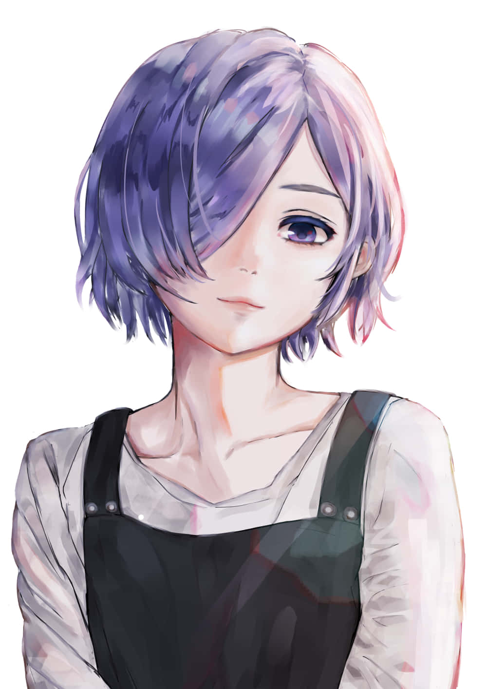 Touka Kirishima, short purple hair, purple eyes, HD Phone Wallpaper