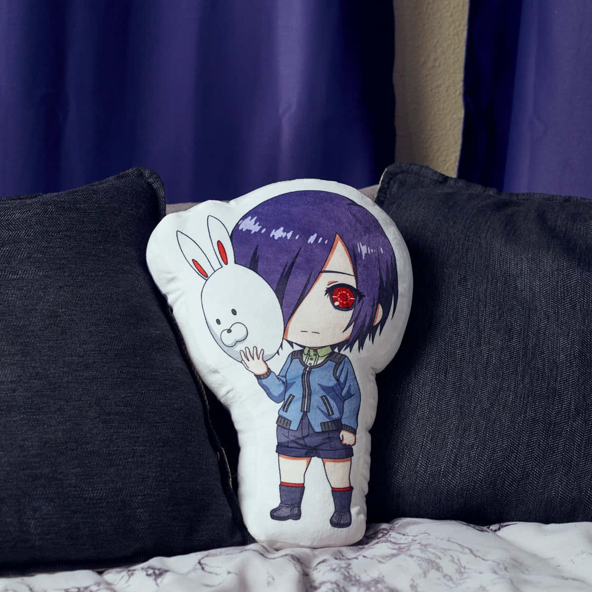 Touka Kirishima, purple-haired, red eye, SD Desktop Wallpaper