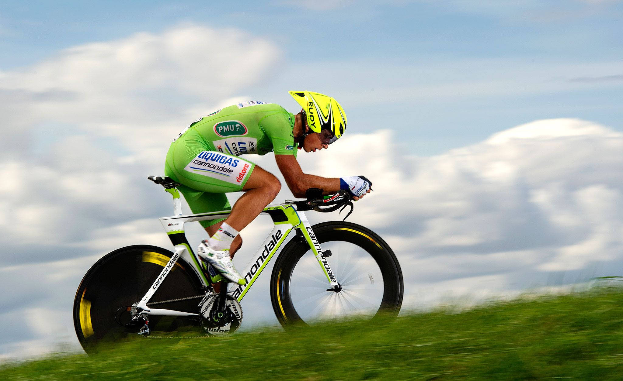 Tour de France, green jersey, time trial bike, Full HD Desktop Wallpaper