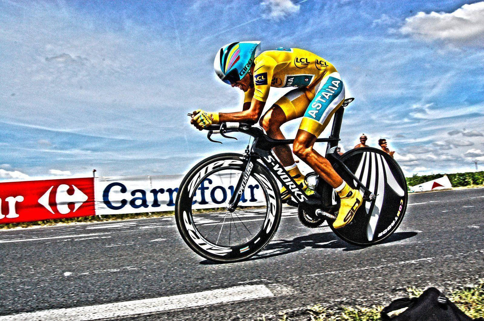 Tour de France, yellow jersey, time trial bike, HD Desktop Wallpaper