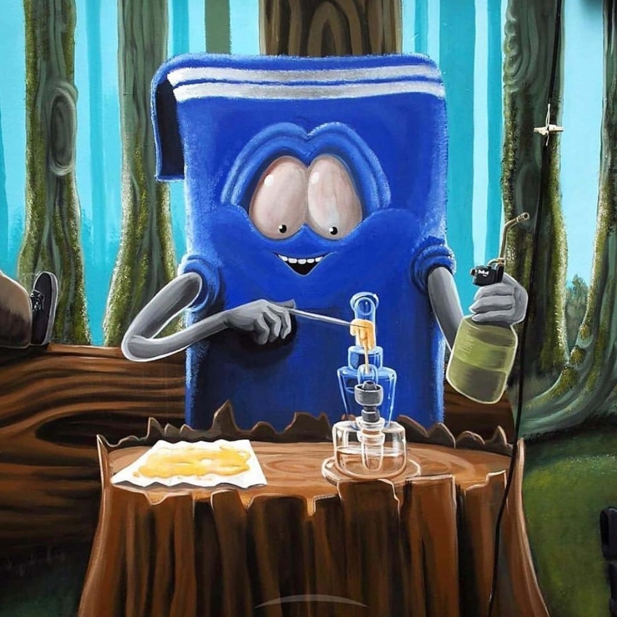 Towelie, forest clearing, googly eyes, Full HD Desktop Wallpaper