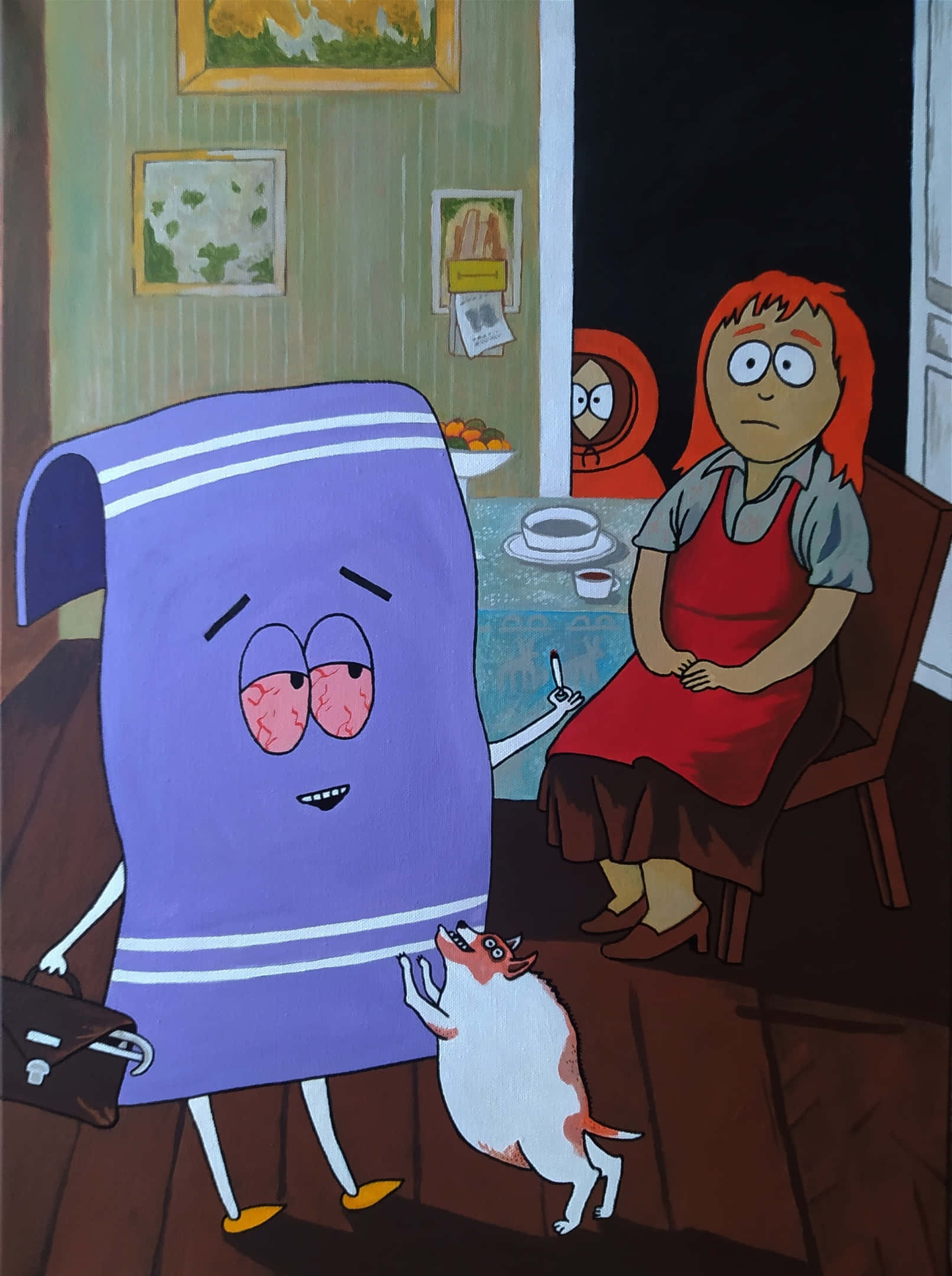 Towelie, red apron, small dog, Full HD Phone Wallpaper