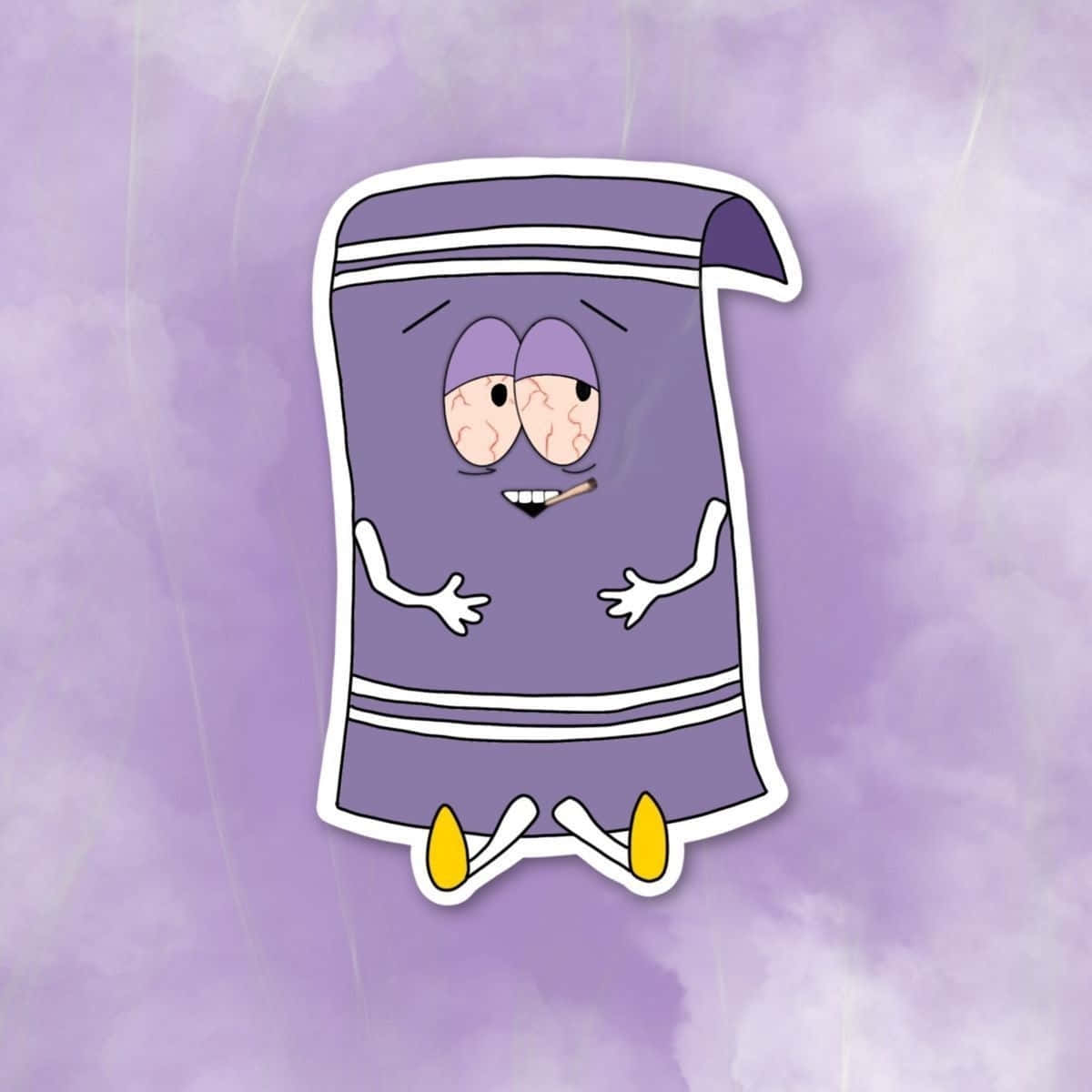 Towelie, purple background, cracked eyes, SD Desktop Wallpaper