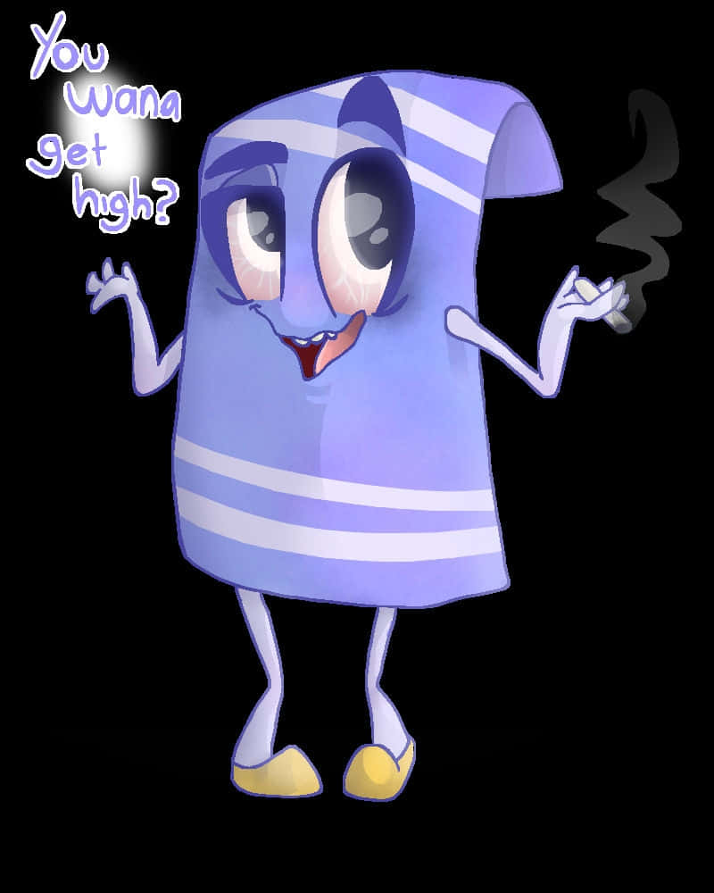 Towelie, purple and white striped, big eyes, SD Phone Wallpaper