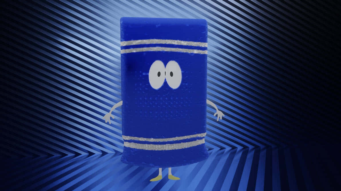 blue animated towel character, blue towel, white stripes, SD Desktop Wallpaper