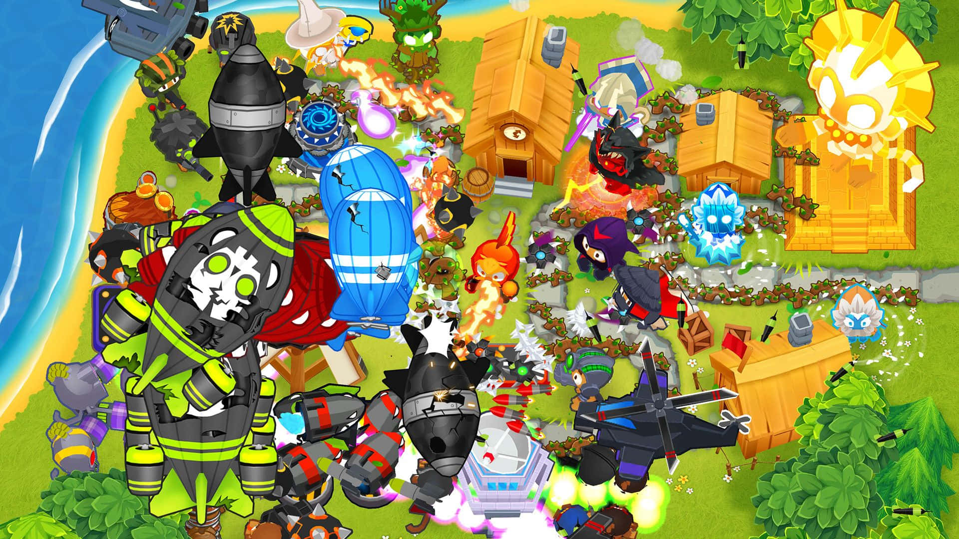 Tower Defence, 1920 x 1080, cartoon battle scene, Full HD Desktop Wallpaper