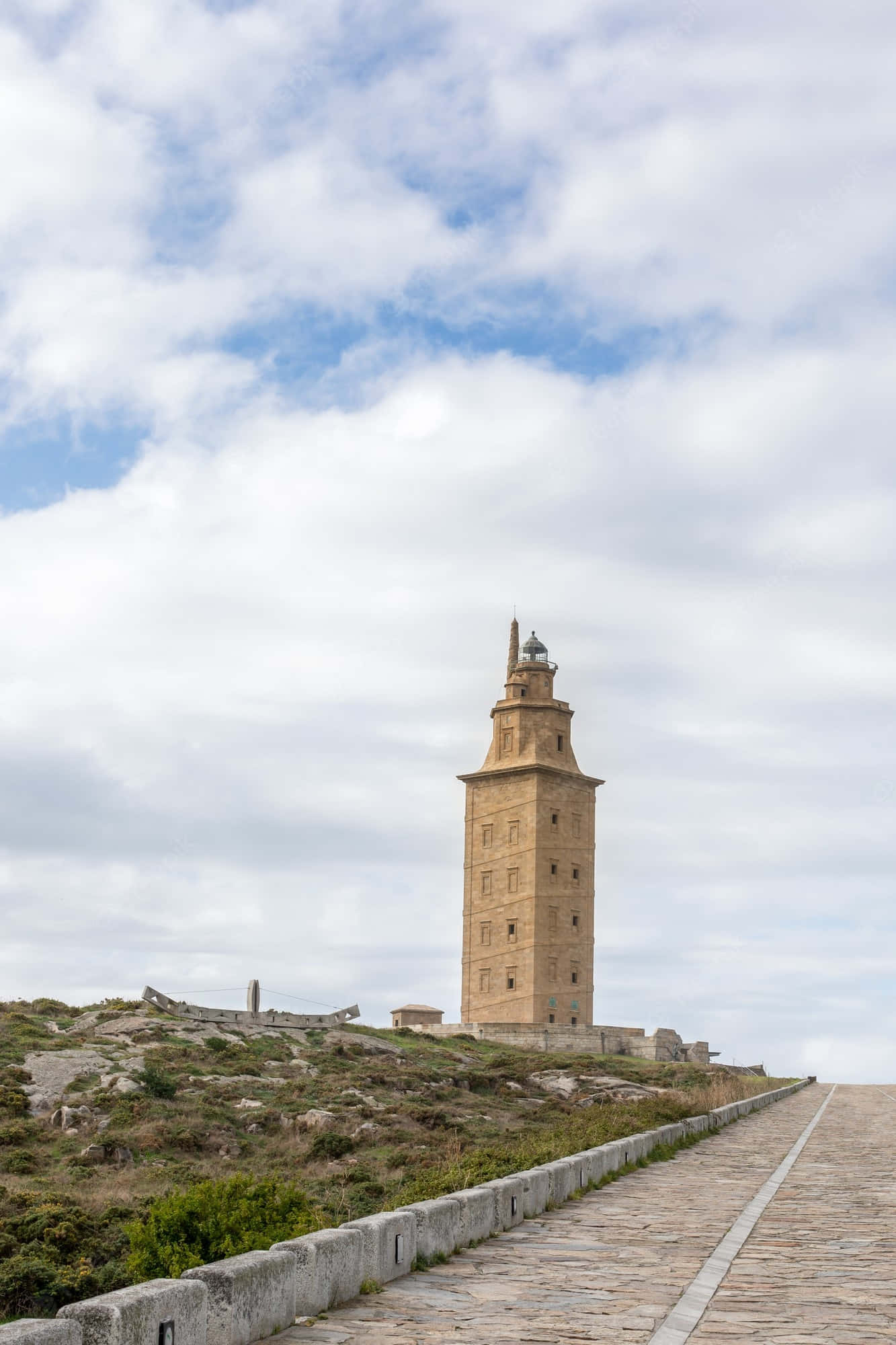 Tower Of Hercules, stone lighthouse, rocky cliff, Full HD Phone Wallpaper
