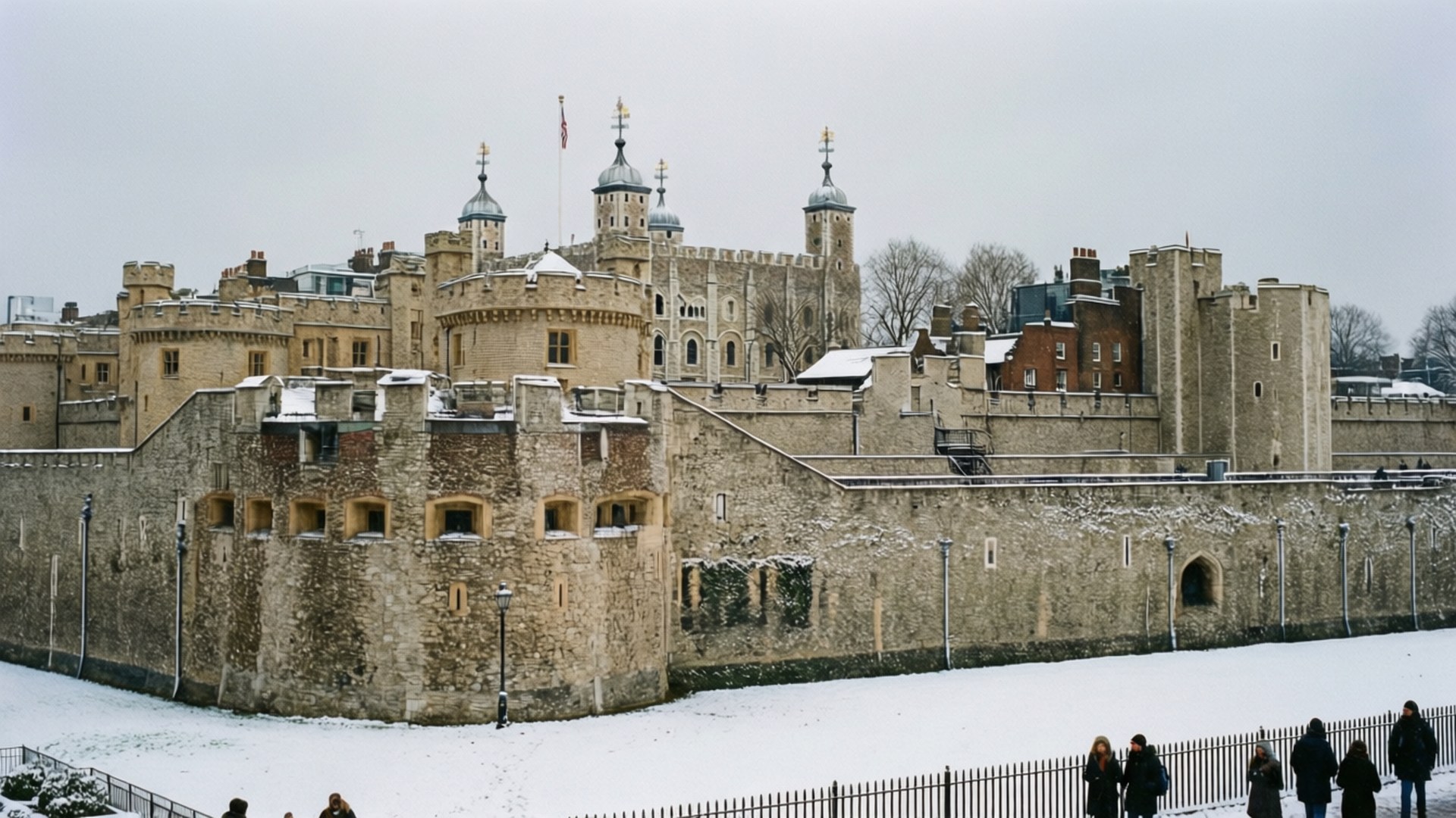 Tower of London, snow, winter, Full HD Desktop Wallpaper