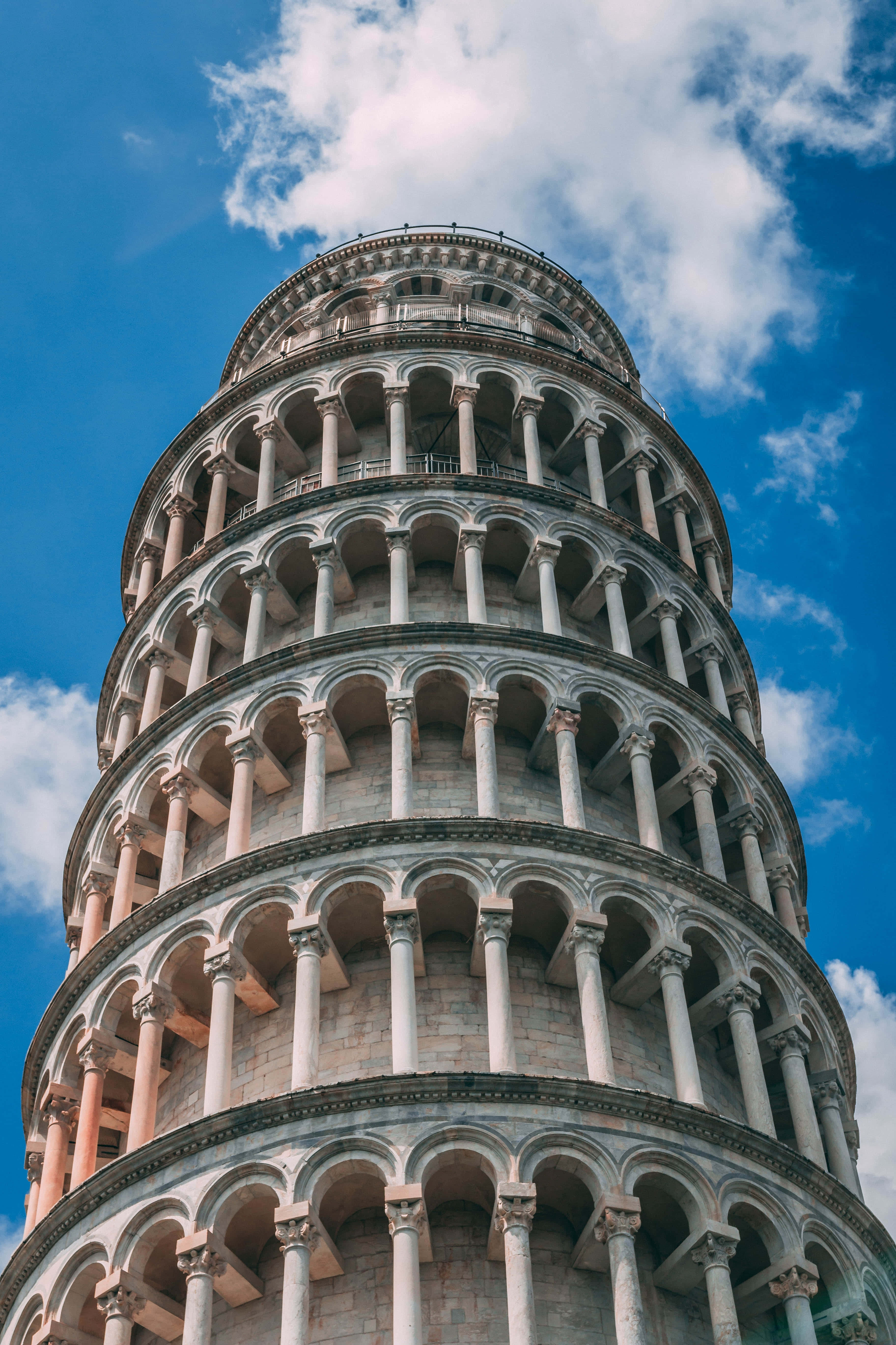 Tower Of Pisa, Romanesque Style, columns, 5K Phone Wallpaper