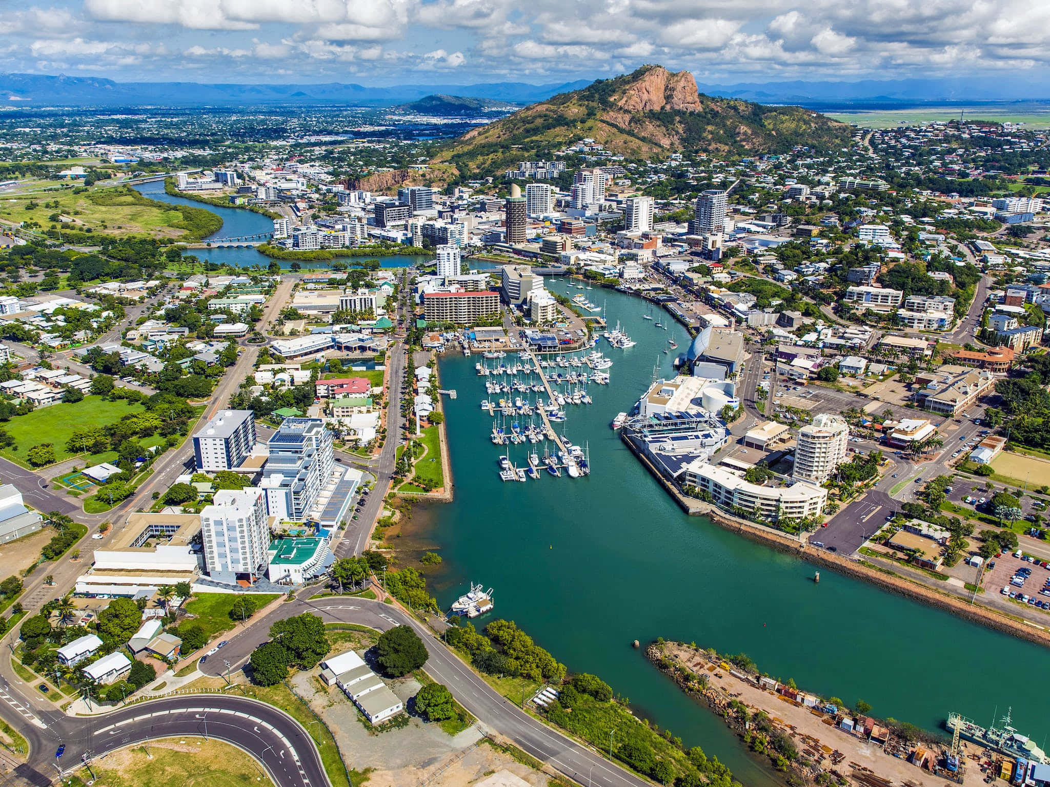 Townsville, coastal city, marina, Full HD Desktop Wallpaper