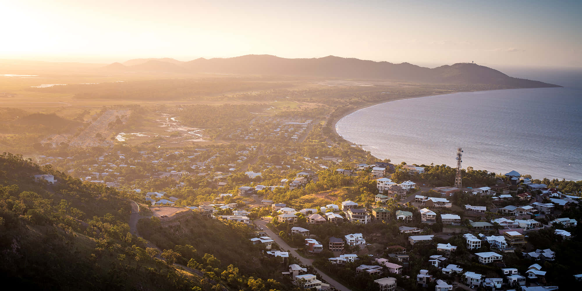 Townsville, coastline, sunset, Full HD Desktop Wallpaper