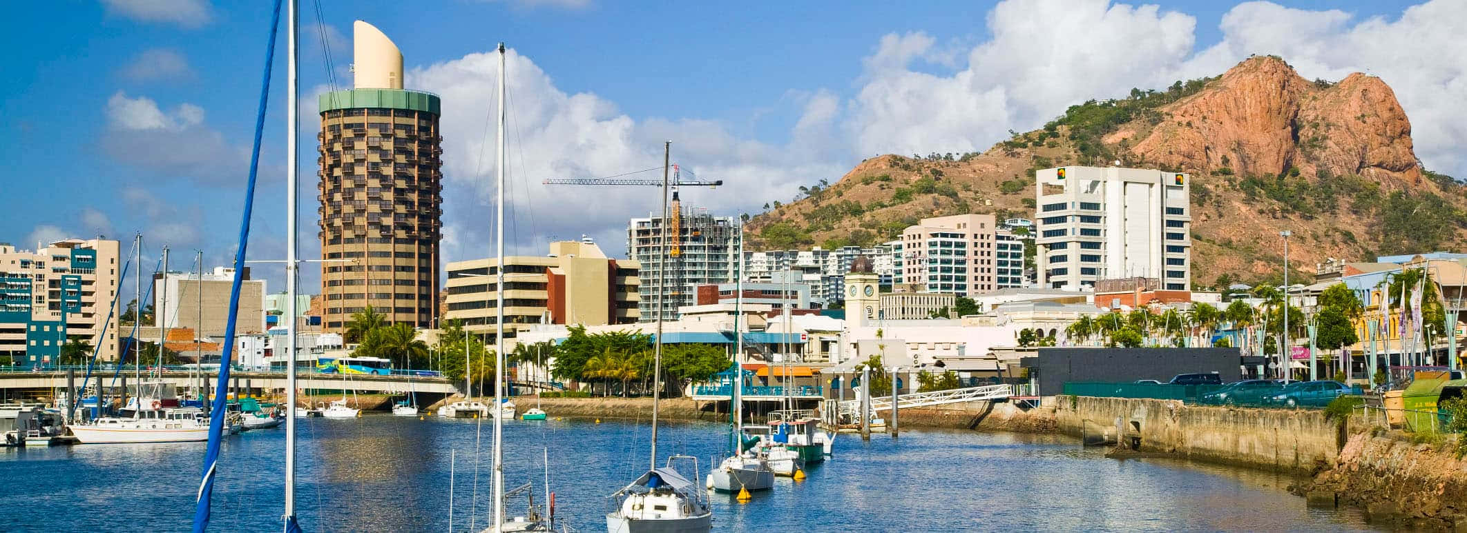 Townsville, skyline, marina, Full HD Desktop Wallpaper