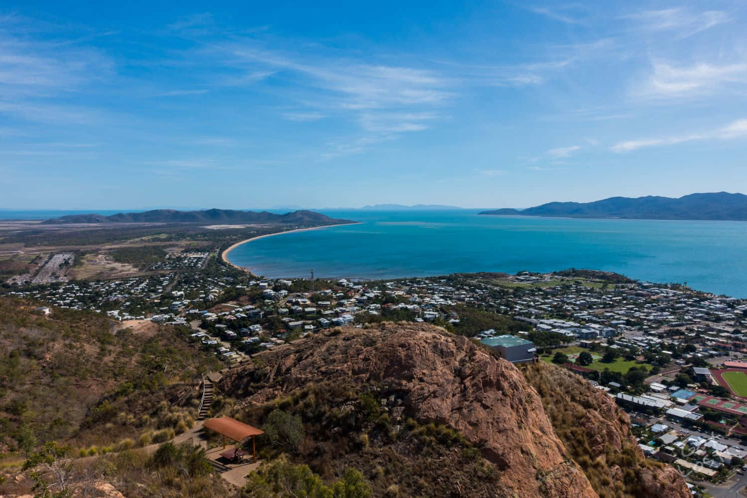 Townsville, coastal town, rugged cliffs, HD Desktop Wallpaper