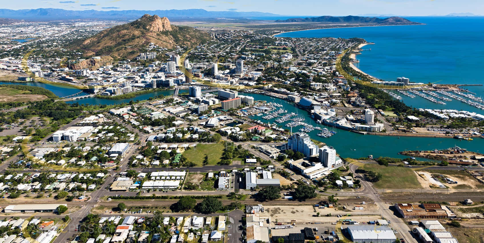 Townsville, coastal city, harbor, HD Desktop Wallpaper