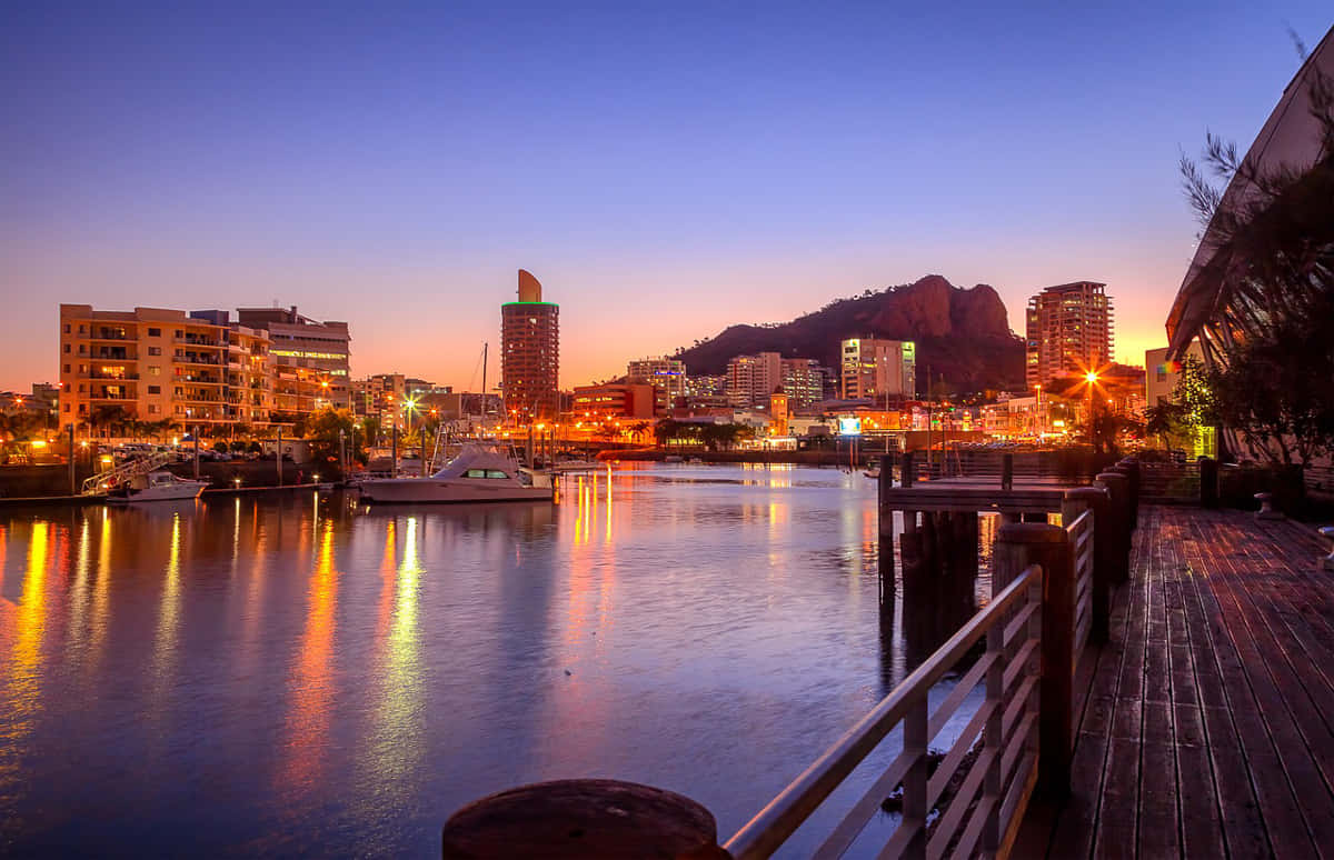 Townsville, sunset, skyline, SD Desktop Wallpaper