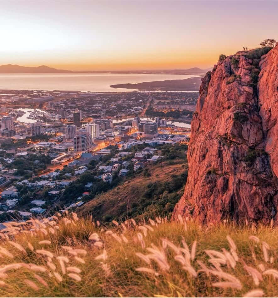 Townsville, sunset, coastal city, SD Phone Wallpaper